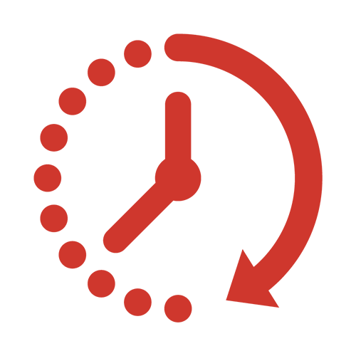 Graphic image of a clock indicating the rental periods for skip hire Solihull