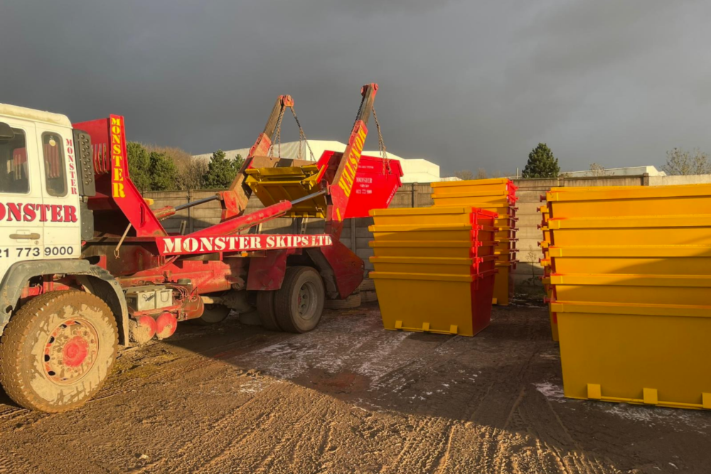 skip hire - skips at waste transfer station