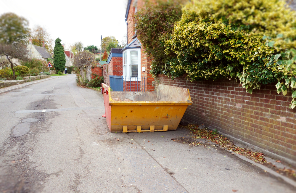 Skip hire - a skip bin by the roadside